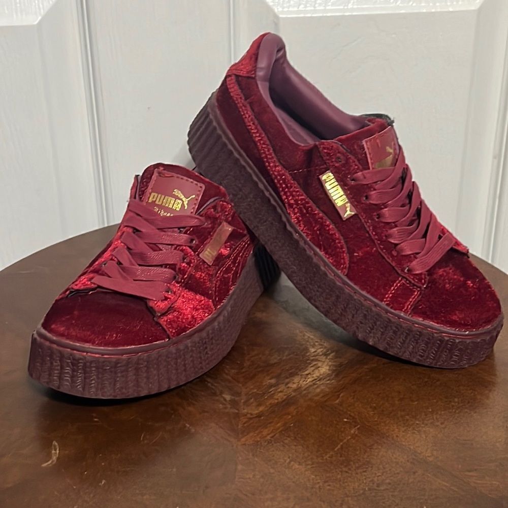 🔥🔥Puma Fenty by Rhianna creepers suede platform sneakers burgundy Sz 6.5 - GUC